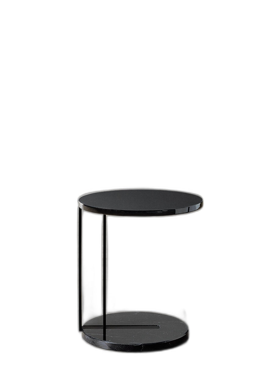 RALF Metal low table - Matt Black frame with marble base by Meridiani
