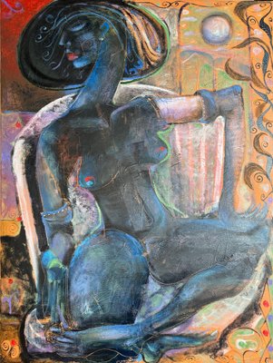 Ramaz Chantladze, Black Woman, 2022, Oil on Canvas-CHG-2037439