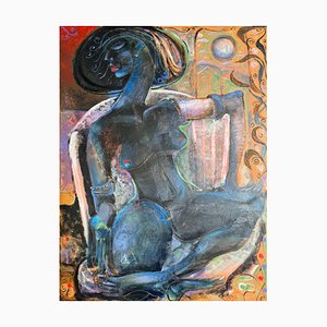 Ramaz Chantladze, Black Woman, 2022, Oil on Canvas-CHG-2037439