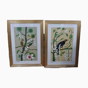 Ramírez Alairo, Birds, Spain, 1980s, Watercolor on Paper, Set of 2-TCS-1283216