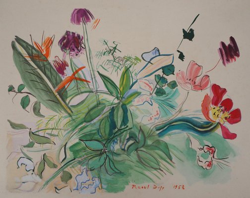 Raoul Dufy, Little Wild Flowers, 1953, Original Lithograph-KHH-2023112