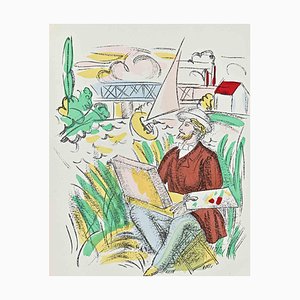 Raoul Dufy, Painter En Plein Air, 1920s, Lithograph-ZCI-1437069