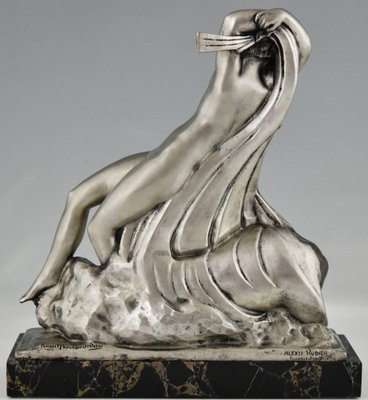 Raoul Lamourdedieu, Art Deco Dancing Nude and Kneeling Man, 1920, Bronze-KTN-1388719