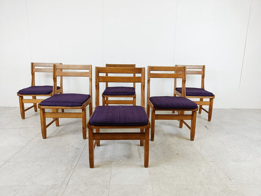 Raphael Chairs attributed to Guillerme and Chambron for Votre Maison, 1960s, Set of 6