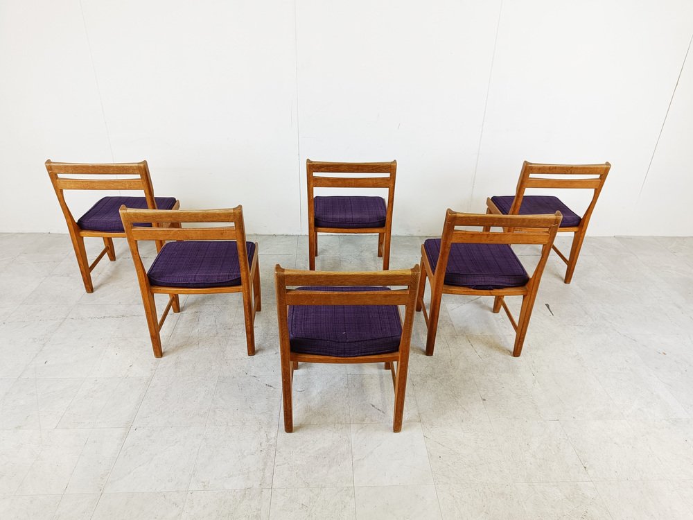 Raphael Chairs attributed to Guillerme and Chambron for Votre Maison, 1960s, Set of 6