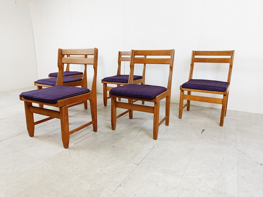 Raphael Chairs attributed to Guillerme and Chambron for Votre Maison, 1960s, Set of 6