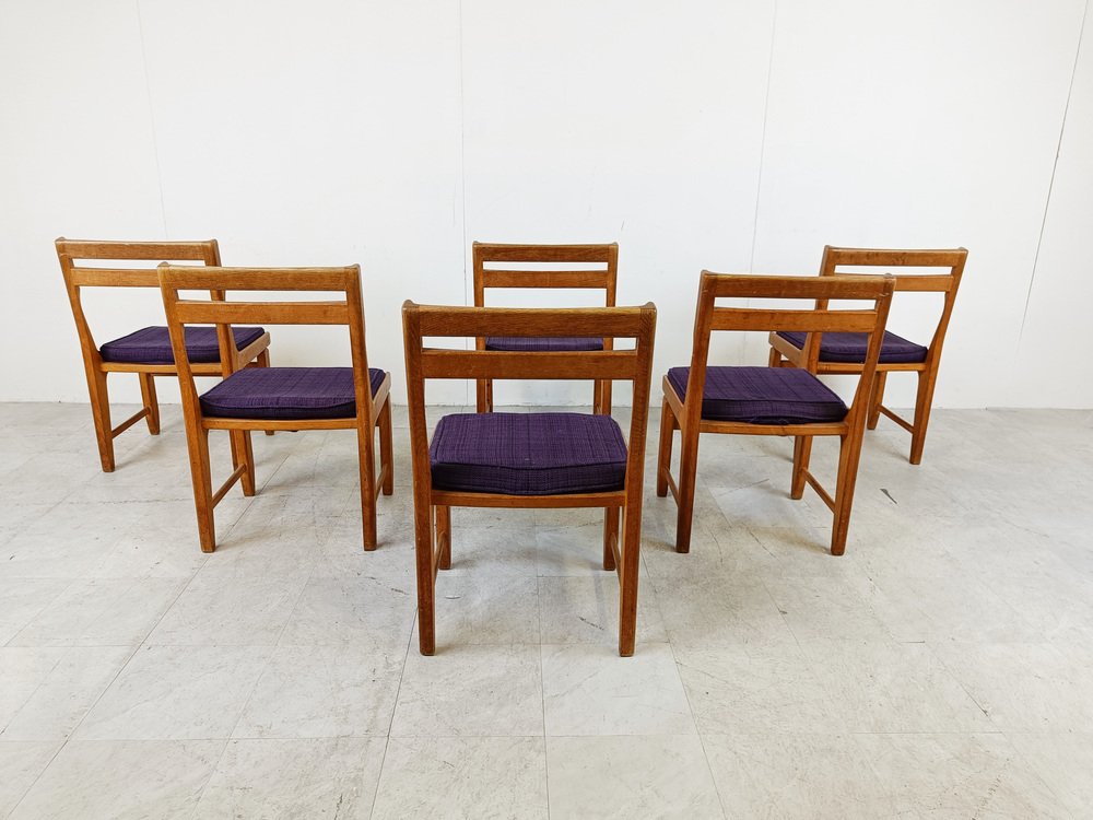 Raphael Chairs attributed to Guillerme and Chambron for Votre Maison, 1960s, Set of 6