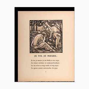 Raphael Drouart, Je Vis, Je Meurs, Original Woodcut Print, 20th-Century-ZCI-1194567