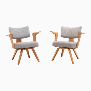 Rare set of 2 Dutch design Armchairs in Birch by Cor Alons for Den Boer, 1950s-BQ-2042267