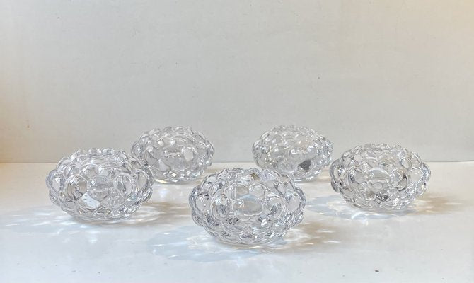 Raspberry Glass Candleholders by Anne Nilsson for Orrefors, Set of 5-LCR-1048051