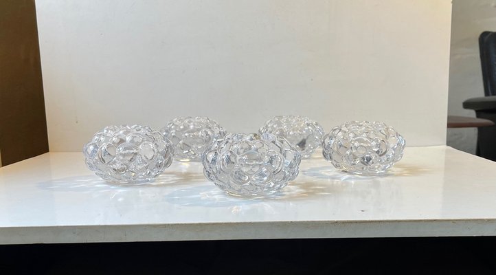 Raspberry Glass Candleholders by Anne Nilsson for Orrefors, Set of 5-LCR-1048051