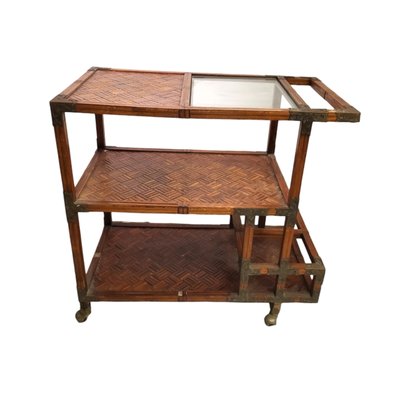 Ratan and Bronz Drinks Service Cart-TCS-1741558