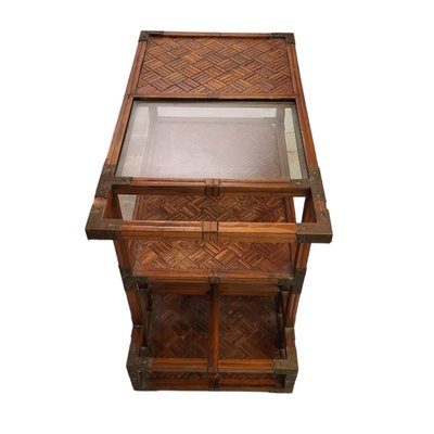 Ratan and Bronz Drinks Service Cart-TCS-1741558