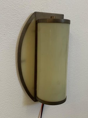 Rationalist Brass and Glass Ship Sconce, 1920s-IJR-1805317