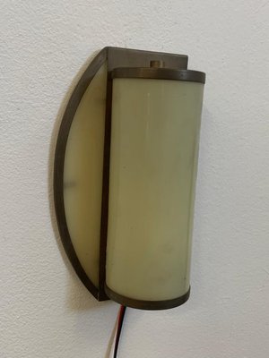 Rationalist Brass and Glass Ship Sconce, 1920s-IJR-1805317