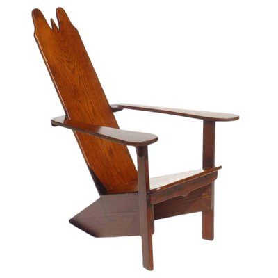 Rationalist Italian Gino Levi Montalcini Wood Lounge Chair, 1930s-KGD-1071203