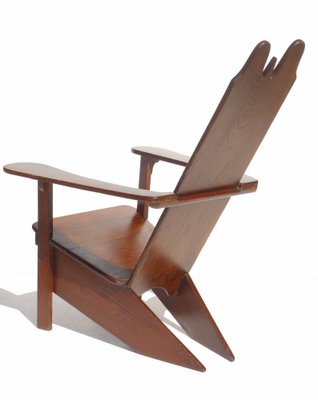 Rationalist Italian Gino Levi Montalcini Wood Lounge Chair, 1930s-KGD-1071203