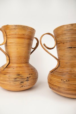 Rattan Amphorae or Vases from Vivai Del Sud, Italy, 1960s, Set of 2-LYQ-1288543