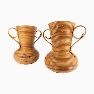 Rattan Amphorae or Vases from Vivai Del Sud, Italy, 1960s, Set of 2-LYQ-1288543