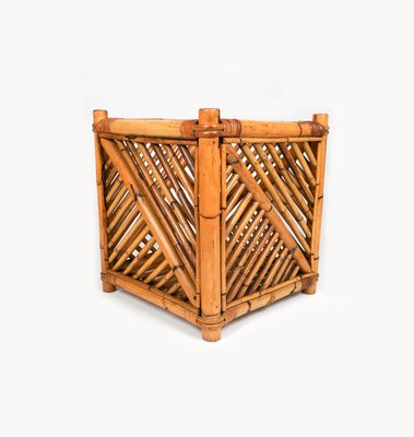 Rattan and Bamboo Plant Holder or Basket attributed to Vivai Del Sud, Italy, 1970s-LYQ-1720304