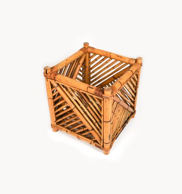 Rattan and Bamboo Plant Holder or Basket attributed to Vivai Del Sud, Italy, 1970s-LYQ-1720304