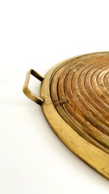 Rattan and Brass Table Service Set, Italy, 1970, Set of 4-INH-1757065