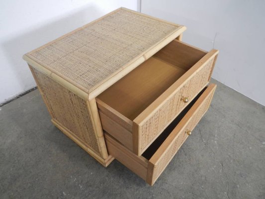 Rattan and Compressed Wood Chest of Drawers, 1970s-WWQ-1072406