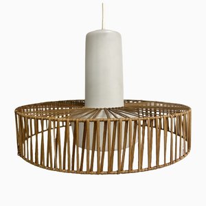 Rattan and Glass Pendant from Doria Leuchten, 1960s-WZZ-1382652