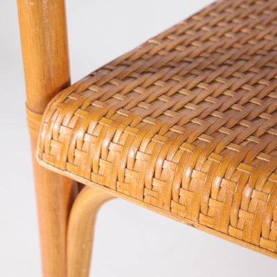 Rattan and Hand Woven Leather Armchairs, 1970s, Set of 2-DSC-2034842