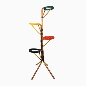 Rattan and Scoubidou Plant Stand, 1960s-YBU-743647