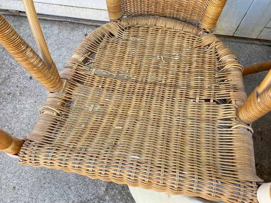 Rattan and Wicker Armchairs, Set of 3-ZYJ-1076207