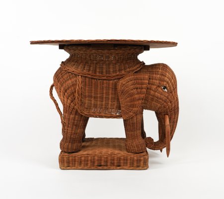 Rattan and Wicker Elephant Coffee Table, 1960s-LYQ-1768116