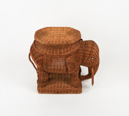 Rattan and Wicker Elephant Coffee Table, 1960s-LYQ-1768116