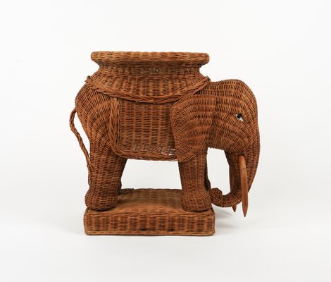 Rattan and Wicker Elephant Coffee Table, 1960s-LYQ-1768116