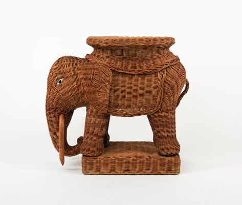 Rattan and Wicker Elephant Coffee Table, 1960s-LYQ-1768116