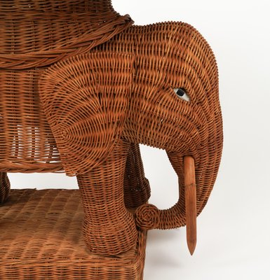 Rattan and Wicker Elephant Coffee Table, 1960s-LYQ-1768116