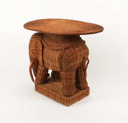 Rattan and Wicker Elephant Coffee Table, 1960s-LYQ-1768116