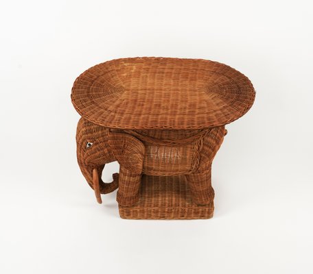 Rattan and Wicker Elephant Coffee Table, 1960s-LYQ-1768116