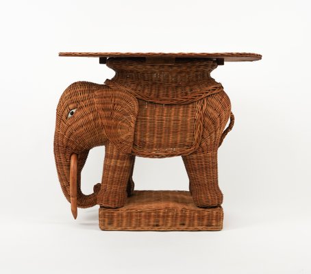 Rattan and Wicker Elephant Coffee Table, 1960s-LYQ-1768116