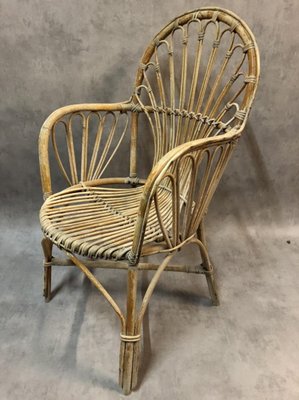 Rattan Armchairs, 1950s, Set of 2-SDV-556736