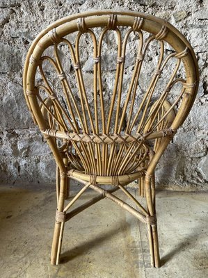 Rattan Armchairs, 1950s, Set of 2-SDV-898070