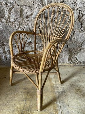 Rattan Armchairs, 1950s, Set of 2-SDV-898070