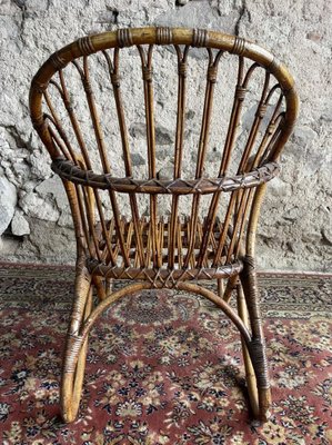 Rattan Armchairs, 1950s, Set of 4-SDV-1332264