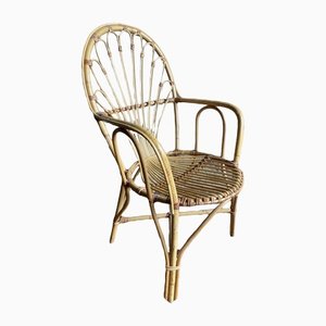 Rattan Armchairs, 1950s, Set of 6-SDV-1332243