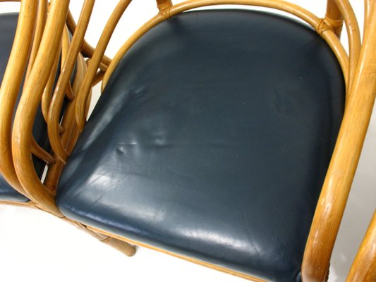 Rattan Armchairs, 1980s, Set of 4-WVA-583021