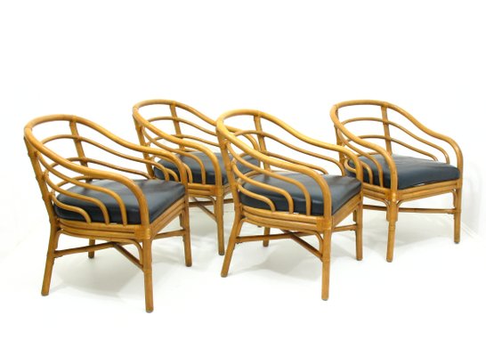 Rattan Armchairs, 1980s, Set of 4-WVA-583021