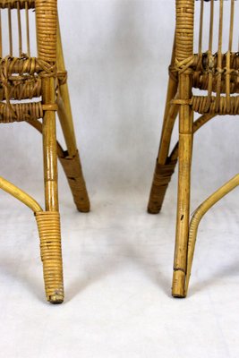 Rattan Armchairs, Table and Stool, 1960s, Set of 4-WVS-1320667