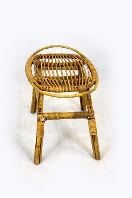 Rattan Armchairs, Table and Stool, 1960s, Set of 4-WVS-1320667