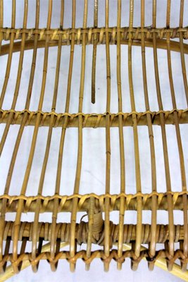 Rattan Armchairs, Table and Stool, 1960s, Set of 4-WVS-1320667