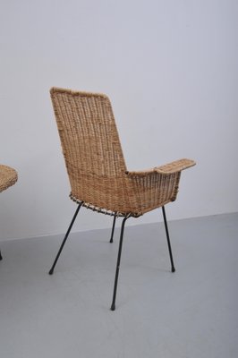 Rattan Armchairs with Table, Set of 3-ZE-995865